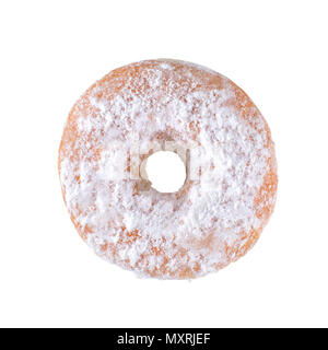 Donut sprinkled with sugar powder isolate Stock Photo