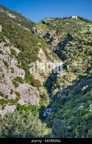 Abisso del Bifurto (Bifurto Abyss), near town of Cerchiara di Calabria, Polinno Massif, Southern Apennines, Pollino National Park, Calabria, Italy Stock Photo