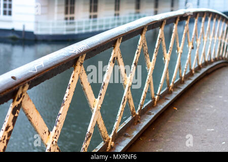 Metal side railing of a bridge in Camden, London Stock Photo