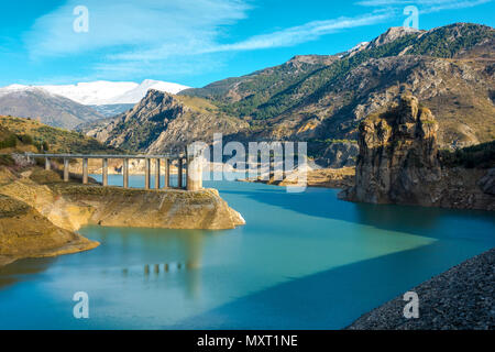 Canales Reservoir - reservoir in Guejar Sierra, province of Granada, Andalusia, Spain. Stock Photo