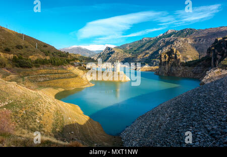 Canales Reservoir - reservoir in Guejar Sierra, province of Granada, Andalusia, Spain. Stock Photo