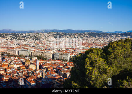 France, Nice city cityscape, top of a hill view over the city on French Riviera Stock Photo
