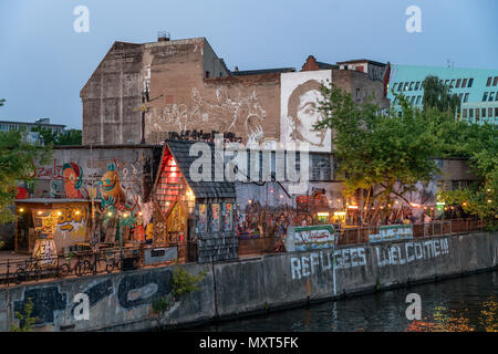 Yaam club at river Spree, Friedrichshain, Berlin, Germany Stock Photo