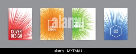 Set of cover background design template vector illustration. Colorful splash red, yellow, green and blue. Stock Vector