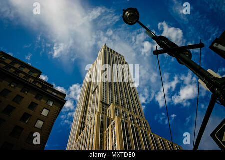 Empire State Building from street level taken in New York City, New York, USA on 21 October 2008 Stock Photo