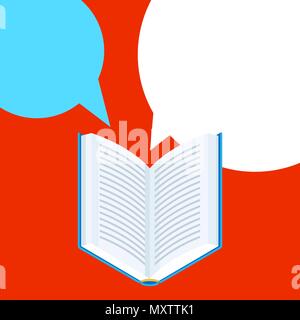Background with open book. Stock Vector
