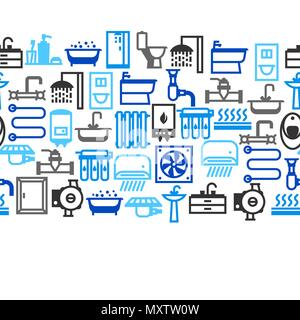 Plumbing seamless pattern. Stock Vector