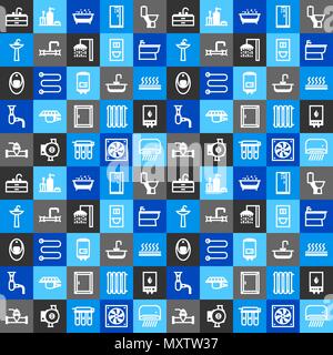 Plumbing seamless pattern. Stock Vector