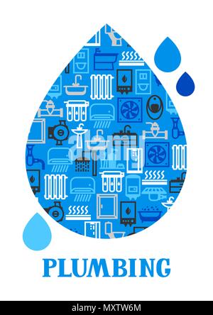 Plumbing background design. Stock Vector