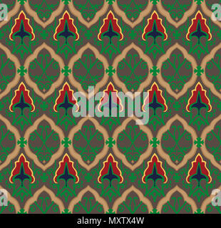 Pattern with colourful royal symbols. Seamless vector background. Floral ornament. Stock Photo