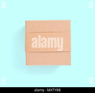 Cardboard boxes for packaging on a blue background Stock Photo