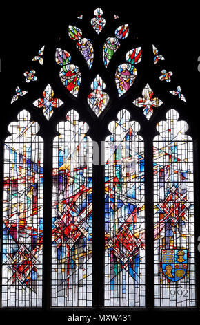 interior Chester Cathedral, Cheshire, England, Grade I listed tourist attraction in the city centre, The three Westminster windows by Alan Younger Stock Photo