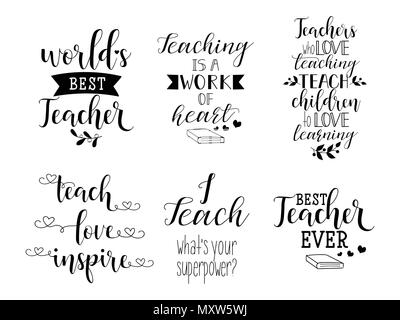 Happy Teacher Day Lettering. Elements For Invitations, Posters 