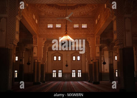 Interior of Niamey Grand mosque, Funded with money from Libyan Government of Gaddafi - - 21-09-2017 Niamey, Niger Stock Photo