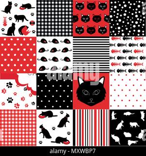 Cat Scrapbooking Paper Set Stock Vector