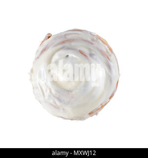 Cinnamon Rolls in glaze on white background Stock Photo