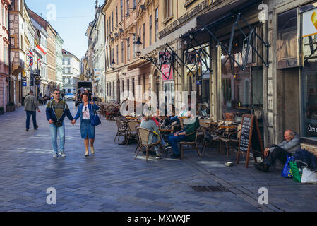 Panska Street on the Old Town in Bratislava, Slovakia Stock Photo