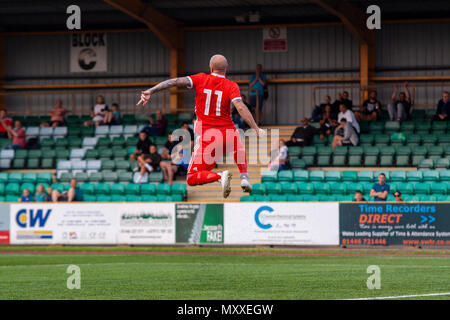 Chris Colvin-Owen of South Wales FA v Region of Gothenburg compete in the preliminary round of the UEFA Regions Cup at Jenner Park. Stock Photo