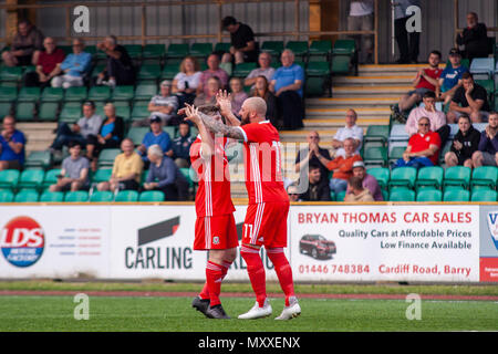 Chris Colvin-Owen of South Wales FA v Region of Gothenburg compete in the preliminary round of the UEFA Regions Cup at Jenner Park. Stock Photo