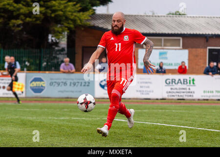 Chris Colvin-Owen of South Wales FA v Region of Gothenburg compete in the preliminary round of the UEFA Regions Cup at Jenner Park. Stock Photo