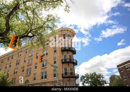 Winnipeg, Manitoba / Canada - June 6, 2018: Beautiful old downtown building in a sunny day Stock Photo