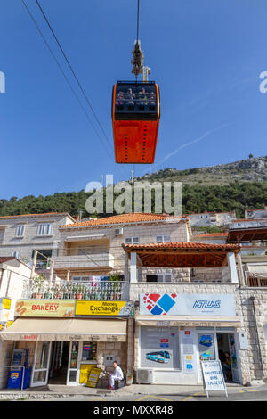 The Dubrovnik cable car to Mount Srd, Croatia. Stock Photo