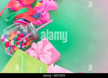 Festive Composition With Gift Box decor for the Holiday Copy Space for Text Materials For a holiday decoration