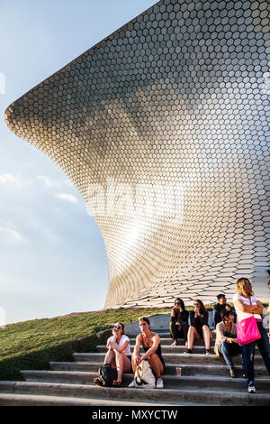 Mexico City,Hispanic ethnic Colonia Granada,Plaza Carso,Museo Soumaya Museum Carlos Slim private art collection,exterior outside,contemporary architec Stock Photo