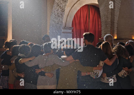 Cimbrea Folk Dance Festival 2018 in Aracena. Andalucia, Spain Stock Photo