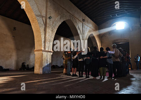 Cimbrea Folk Dance Festival 2018 in Aracena. Andalucia, Spain Stock Photo