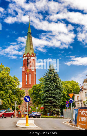 Sopot, Poland - July 21, 2015: Church of St. George on the main street of Monte Cassino in Sopot visited by many tourists. Stock Photo