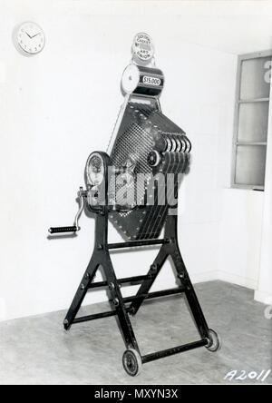 Machine used for drawing Golden Casket, 1967. The first Golden Casket was drawn in 1917 by the Queensland Patriotic Fund to raise money to support veterans of World War I. It was taken over by the Queensland Government in 1938 and sold to Tattersall's Limited in 2007. Stock Photo