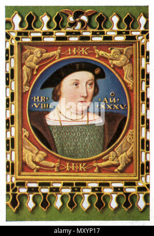 Henry VIII, King of England (1491-1547). After an anonymous miniature from 1526, in a collection picture album from 1933, Stock Photo