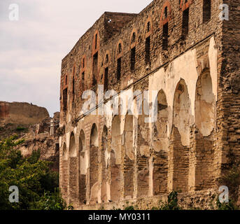 Ancient Details on Pompeii Walls Stock Photo