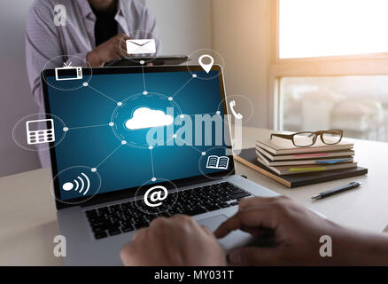 Cloud Computing diagram Network Data Storage Technology Service Stock Photo