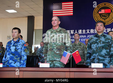 Gen Robert. B. Brown, Commanding General U.S Army Pacific, participates in closing ceremony of the 12th US-China Disaster Management Exchange, November 19, Kunming, Yunnan province, People’s Republic of China. The annual United States Army Pacific (USARPAC) Security Cooperation event with the People’s Liberation Army (PLA) is an opportunity to share Humanitarian Assistance/Disaster Relief lessons learned from real world events and enhance U.S. and Chinese disaster management capabilities. (U.S. Army photo by Staff Sgt. Michael Behlin) Stock Photo