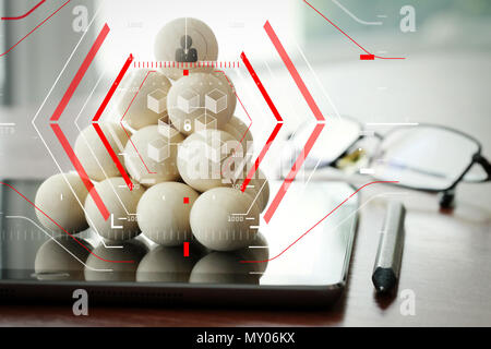 business with virtual diagram and IOT Stock Photo