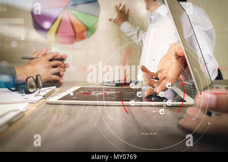 business with virtual diagram and IOT Stock Photo