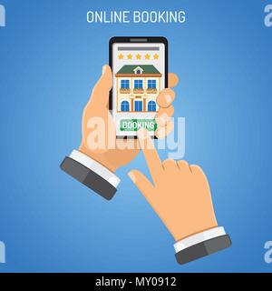 Online Booking Hotel Stock Vector