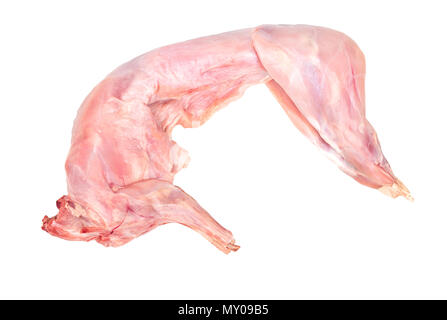 Raw rabbit carcass isolated on white background Stock Photo
