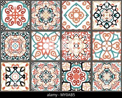 Arabic decorative tiles Stock Vector