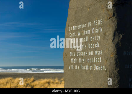 Capt. William Clark monument (Lewis & Clark), Discovery Trail, Long Beach, Washington Stock Photo