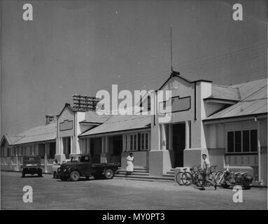 Railway station, Mackay. Mackay Railway Station is located on the North Coast line in Queensland and serves the city of Mackay. The original Mackay station opened in 1885 in Tennyson Street. In 1924, it was relocated to Boddington Street. In 1994, a new alignment that bypassed the city was opened when a bridge over the Pioneer River required replacing, with a new station in the outer suburb of Paget. Mackay is served by Traveltrain's Spirit of Queensland service.  Description source: WikipediaMackay railway station )   View the original record at the Stock Photo