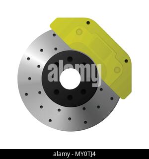 Brake disc, caliper, pad. Stock Vector