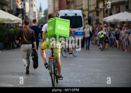 uber eats bike delivery man Barcelona Spain Stock Photo Alamy