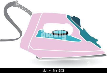 Electric clothes iron object cartoon color drawing, vector illustration,  horizontal, over white, isolated Stock Vector Image & Art - Alamy