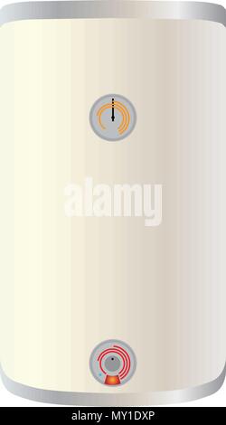 Electric water heater vector illustration  isolated on white Stock Vector