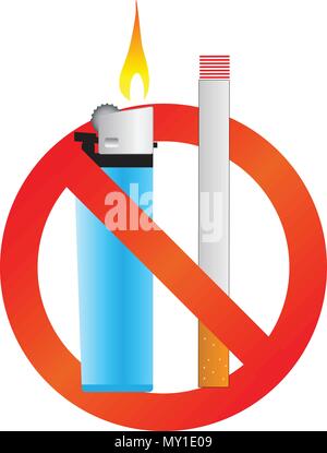 no smoking sign in vector format isolated on white background Stock Vector