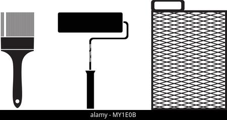 different painting accessories vector illustration isolated on white background Stock Vector
