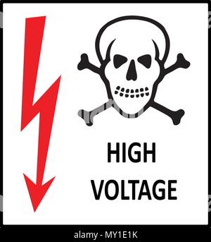 stamp illustration showing danger text and skull, vector Stock Vector